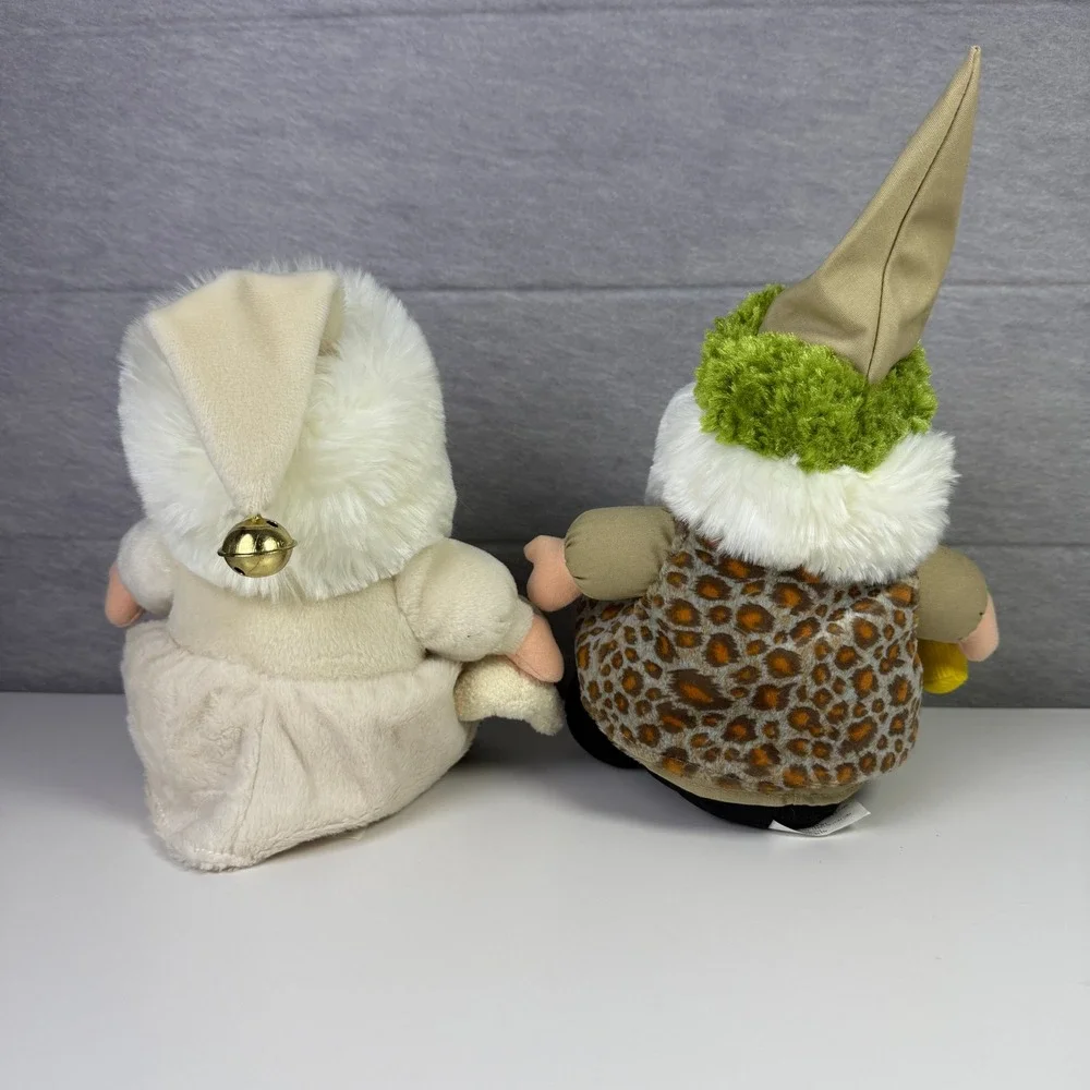 Set of 2 Christmas Gnomes Santa Ireland Germany Plush Stuffed Toys Festive Decor